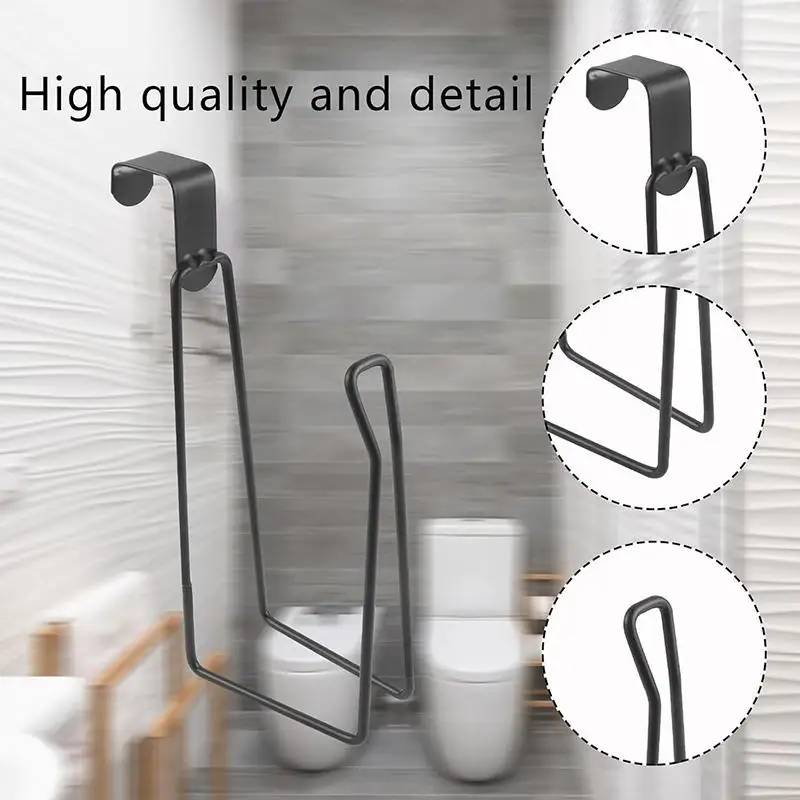 Simple Iron Toilet Roll Paper Holder Organizer Wall Mount Storage Stand Kitchen Bathroom No Drill Tissue Towel Dispenser