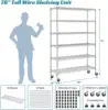 Storage Shelves Metal Wire Shelving Unit with Wheels, 6000LBS Weight Capacity Heavy Duty NSF Height Adjustable Garage She 3