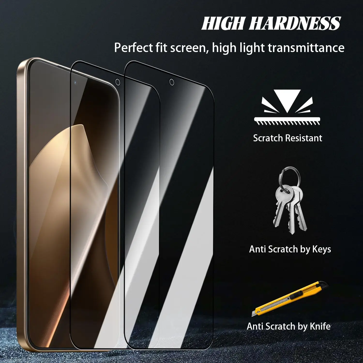 Ultra HD Anti-Spy Tempered Glass Privacy Screen Protector with Easy Installation