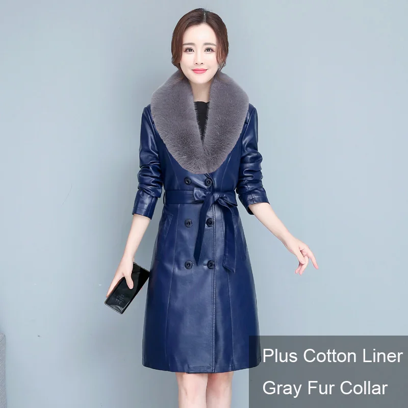 Blue Fur Collar