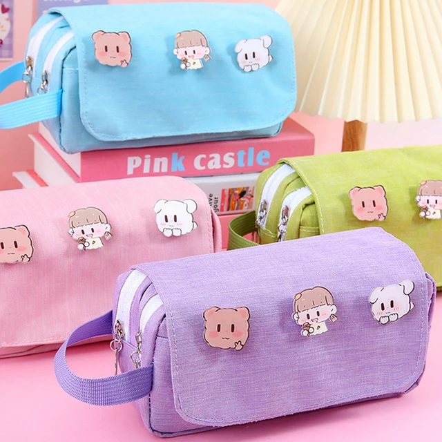 1pc Portable Pink Pencil Case