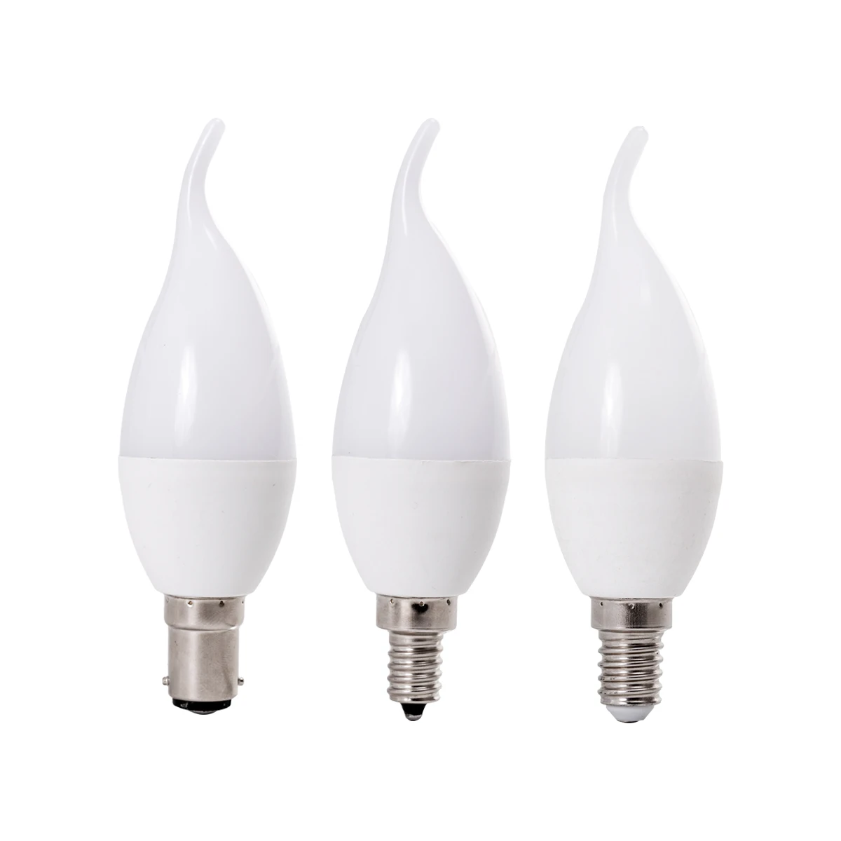 

E14 E12 B15 5W LED Chandelier Flame Shape Light Bulb Dimmable Plastic Clad aluminum Cold /Warm White Replace Halogen Decor Lamps