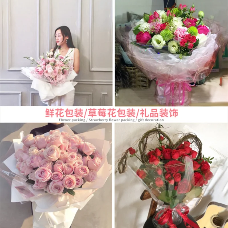 Clear Cellophane Wrap Roll For Gift Flower Bouquet Baskets Wrapping Arts Crafts Cellophane Wrapping Paper For Flowers Packing 2