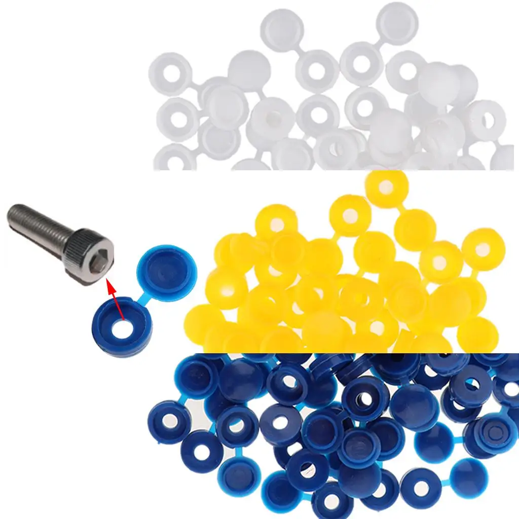 

50Pcs/Set Foldable Decorative Screw Cover Caps Plastic Hinged Screw Cover Snap Caps Shelf Buckle for Car Home Furniture