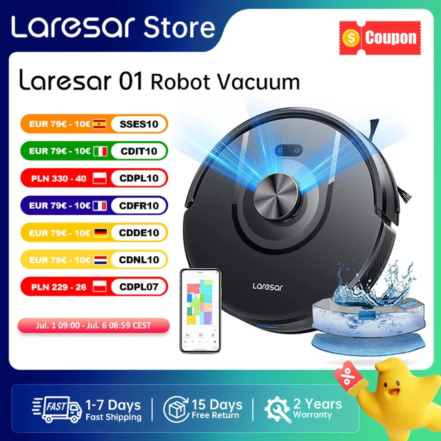 Laresar 01 Robot Aspirapolvere Mop LDS Lidar Navigazione 5000Pa Mappatura pianificata intelligente Lavaggio del pavimento della casa Tappeto Pulizia dei peli degli animali domestici 1