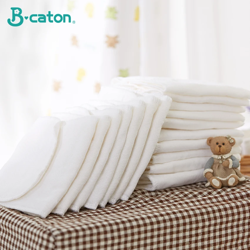 10PCS Baby Reusable Diaper Washable Ecological Diapers 6-layer Cloth Nappies for Children Breathable Absorbent Cotton Thickening
