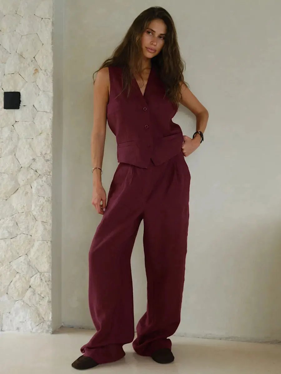 Chaleco informal ajustado para mujer, top de verano sin mangas de color liso, cárdigan de moda de un solo pecho, chaleco de mujer