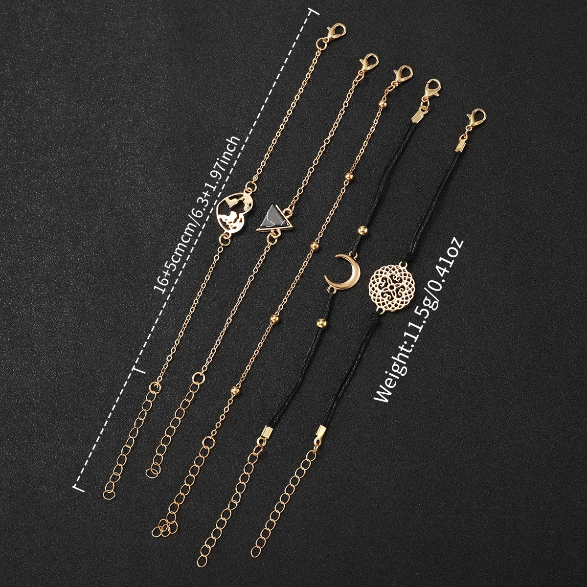 6PCS/Set Women's Watches Fashion Starry Sky Arabic Dial Female Leather Band Quartz Watch Bracelets Set（Without Box） 6