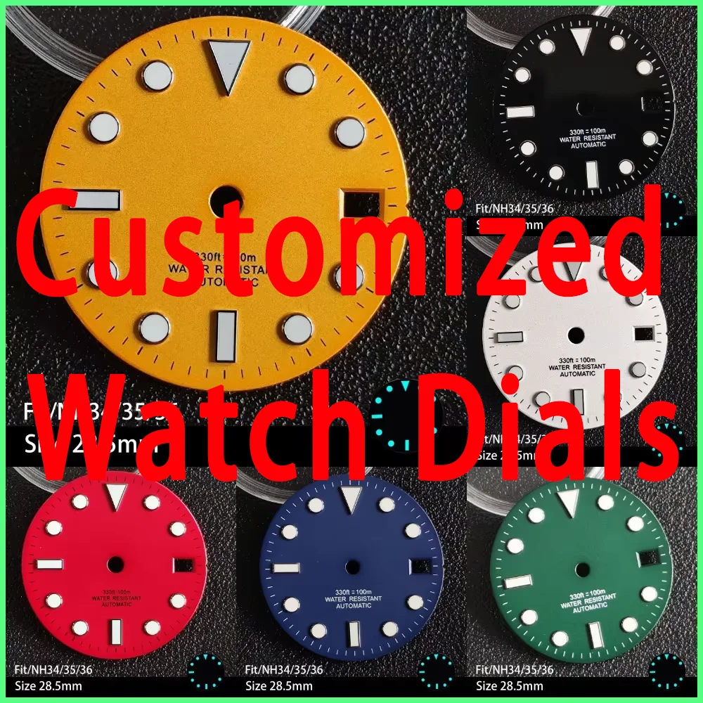 Custom Blue Luminous Multi-Color Calendar Watch Dial Replacement Accessory