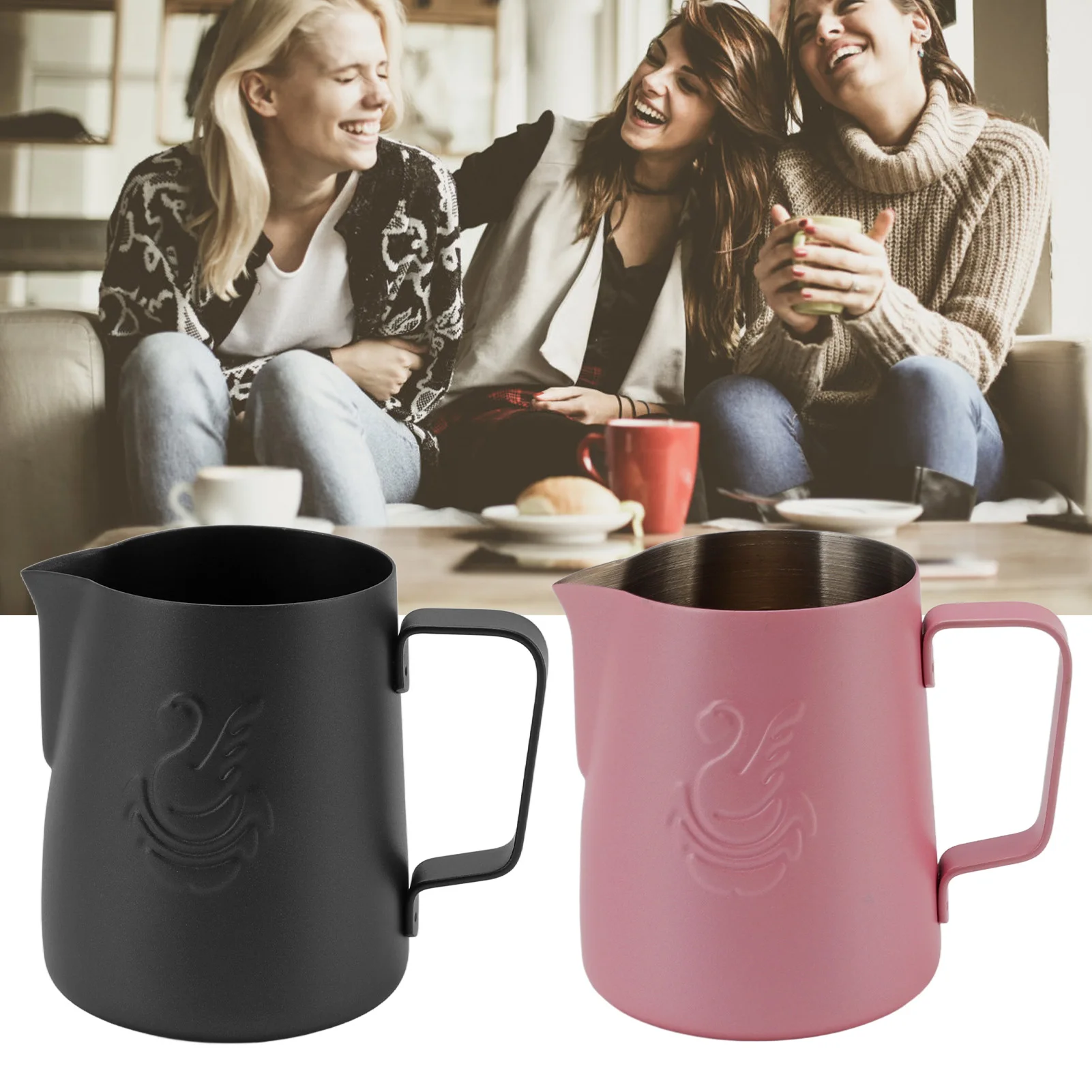 380ml Milk Steaming Frothing Pitcher Stainless Steel Non-Stick Milk Jug Pull Flower Cup Perfect for Coffee Cappuccino Latte Art milk frother jug,milk frothing jug
