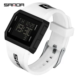 SANDA Men's Outdoor Sports Waterproof LED Digital Watch (White)