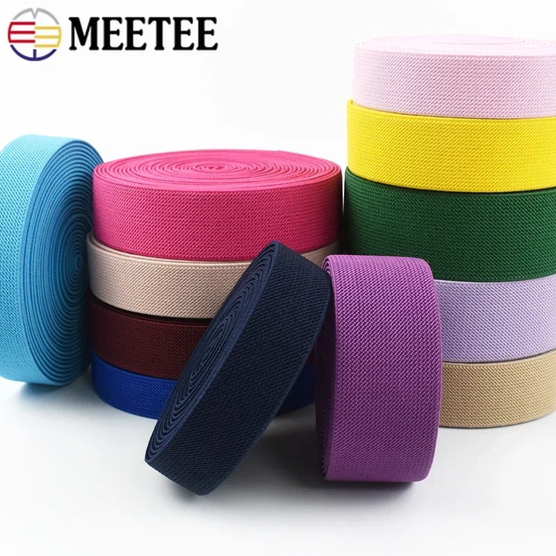 2 미터 10-50mm Meetee 바느질 탄성 밴드 바지 고무 밴드 속옷 Elastics 고무 수영복 스트랩 테이프 액세서리