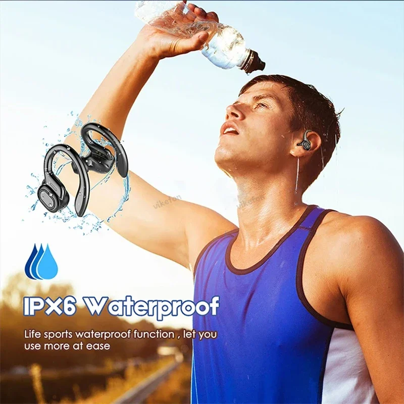 AI Bluetooth Earbuds Wireless Earphones Sport EarHook Headset 9D Hifi Stereo Sound Waterproof Headphones In Ear With Micphone