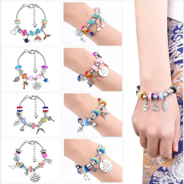 Girls Jewellery Bracelet Making Kit Crafts Diy Bracelets Toy Set Kids Beads Friendship Bracelet Girls Pretend Play Toys Gift 3