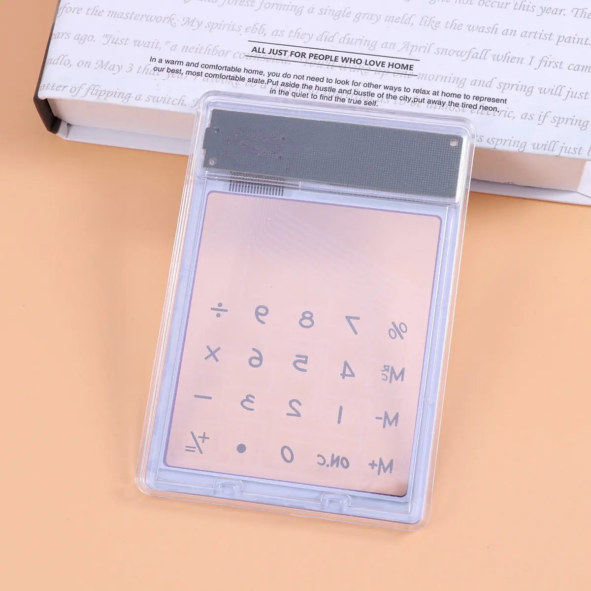 미니 태양열 계산기 투명 터치 스크린 8자리 LCD 디스플레이 자동 꺼짐 기능 가볍고 휴대 가능 학생 사무실용