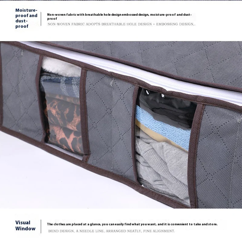 Under Bed Foldable Storage Box Large Capacity Thick Nonwovens Sorting Clothes Storage Bag Closet Organizer Wardrobe Organizer 5