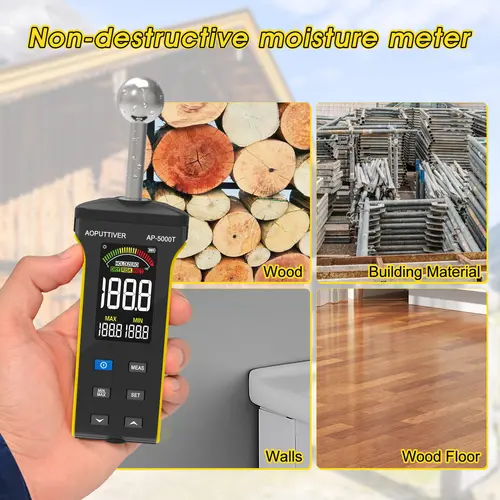 HoldPeak Digital Wood Moisture Meter for Walls Wood Masonry Concrete Color LCD Display Moisture Tester with Alarm Function - Image 6