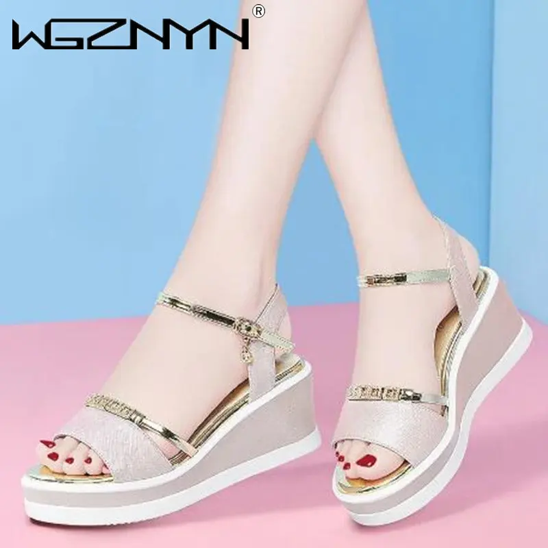 2023 Ladies Sandals New Summer Platform shiny Sandals Fashion Casual