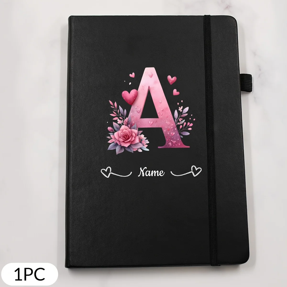 Personalized Floral Alphabet Journal - Elegant Custom Notebook for Women and Special Occasions