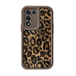 Leopard Red Lips Wrist Chain Lanyard Phone Case - A14 (J67 - Coffee)