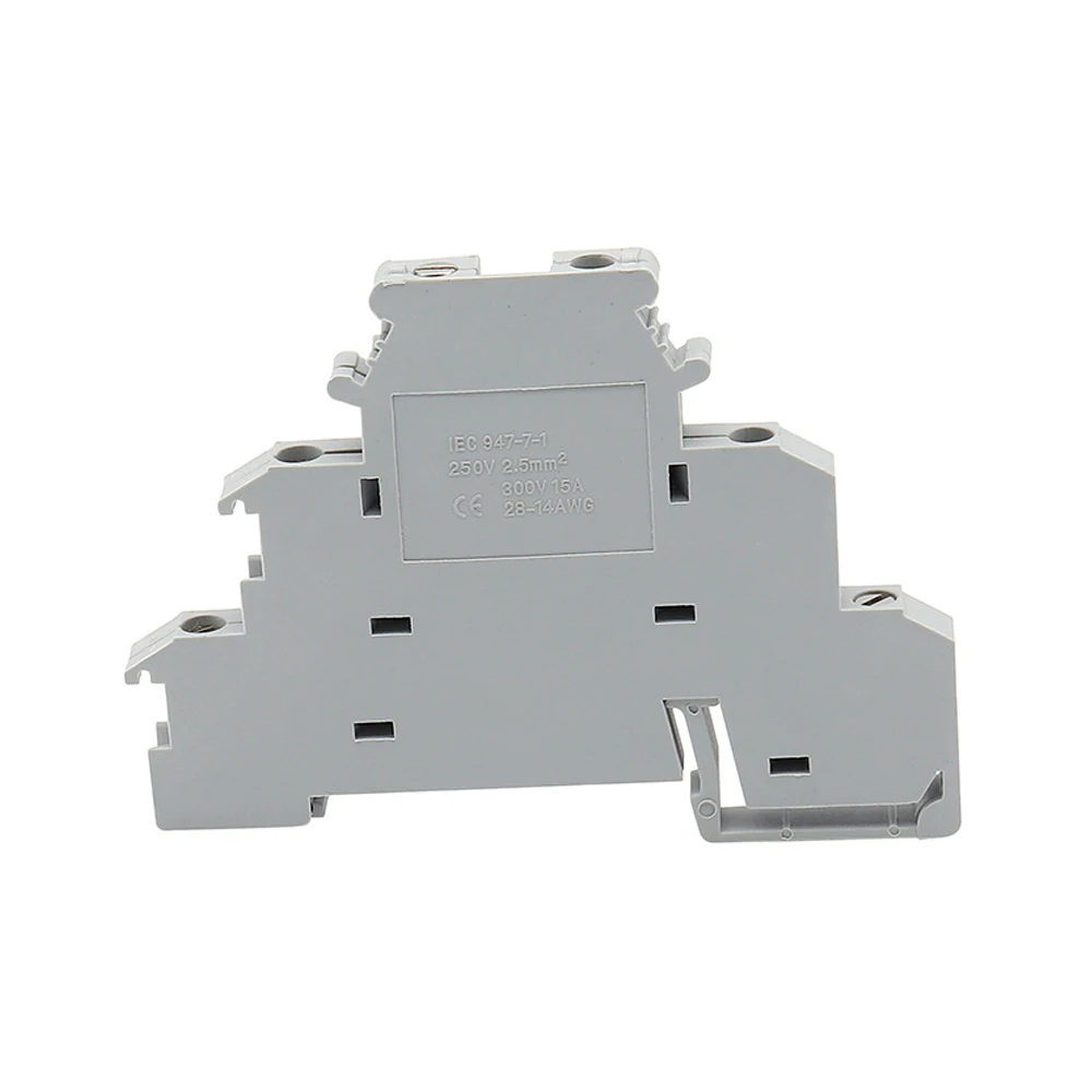 10Pcs DIKD1.5 Three Layer Terminals Electrical Connector DIN Rail Terminal Block 0.2-2.5 mm&sup2; Rail Sensor Brass Terminal Block