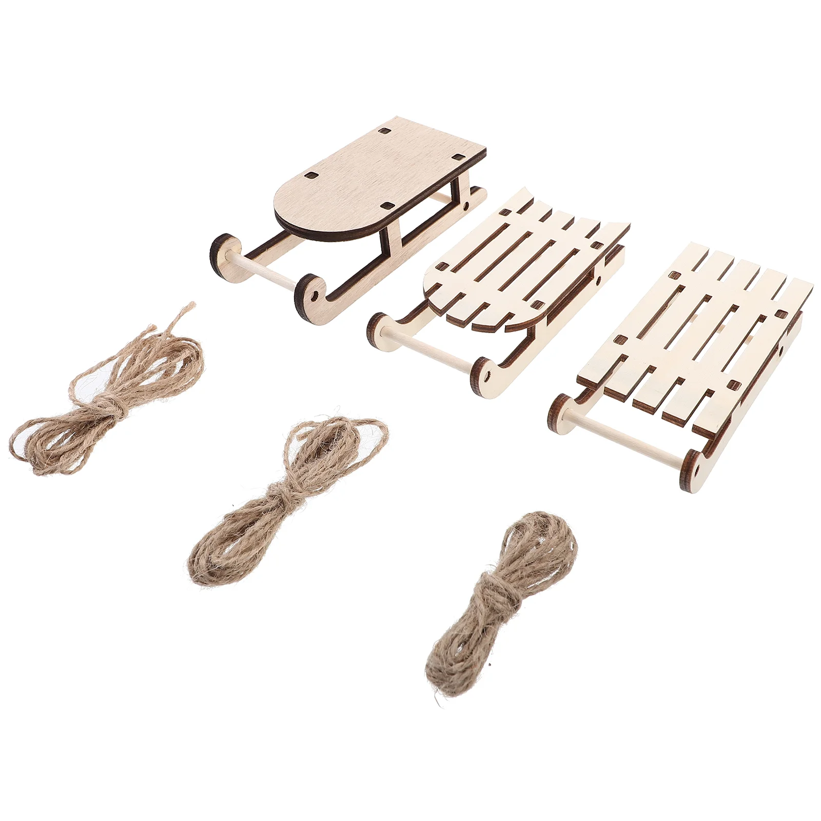 

Miniature Wooden Sleigh Decoration Unfinished Wooden Sleigh Model Christmas Wooden Crafts