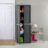 4 Shelf Cabinet, Plastic Organization Storage Unit, Organize Bins in the Garage, Basement, Attic, Mudroom, Gray, 1-Pack 3