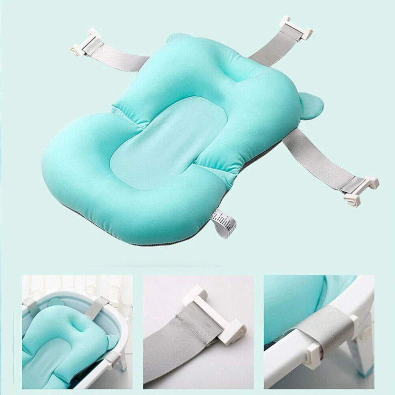 Non-slip Baby Bath Mat Tub Baby Shower Portable Mattress Air Mattress Comfort Pad Cute Wind Newborn Bathroom Safety Products Bathroom Mats