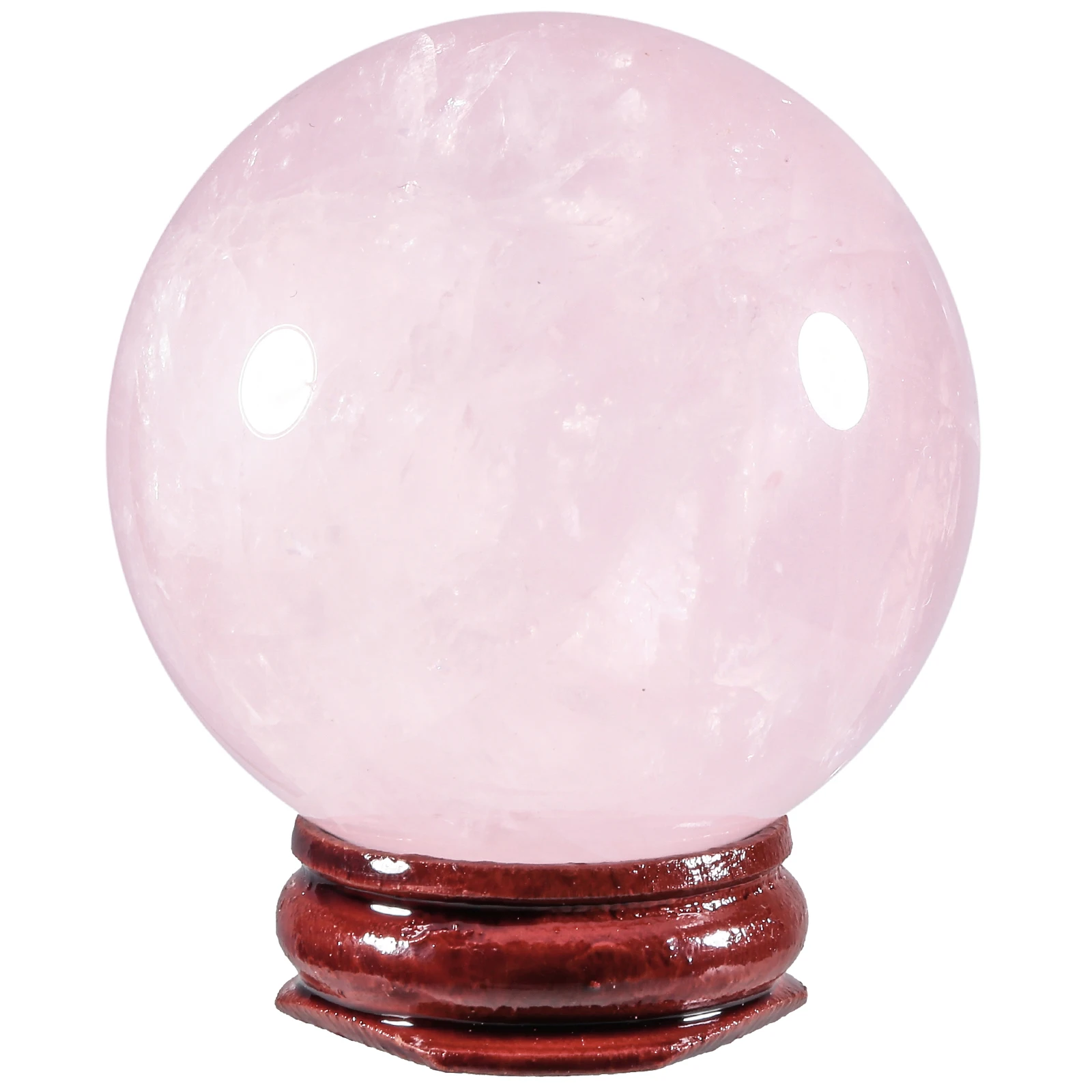 40-45mm/45-50mm Natural Crystal Ball With Wood Stand Healing Rose Quartz Rock Quart Sphere Sculpture Home Decoration