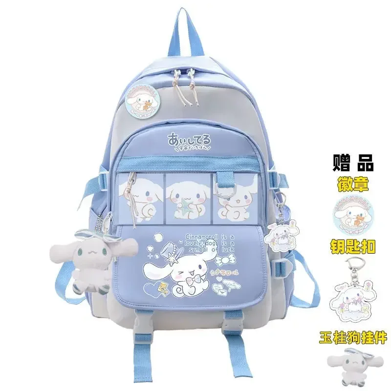 

Anime Sanrioed Plush Toy Cinnamoroll Backpack Children Girl Boy Blue Schoolbag Kawaii Student School Bag Computer Large Gift