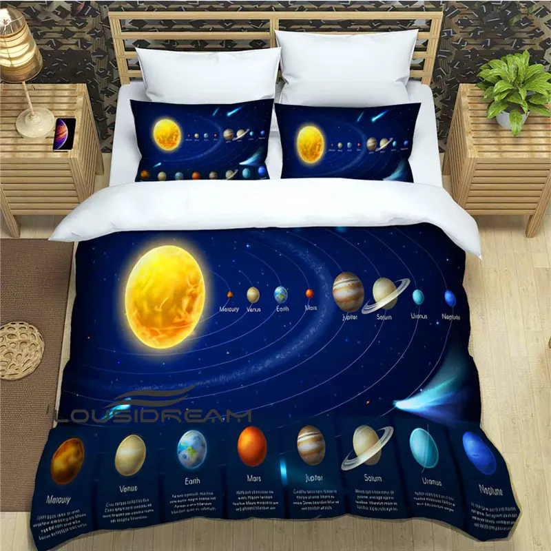 

Cosmotemporal Planet Duvet Set Comfort 3D Printed Home Textile Extra Large Bedding Set for Children and Adults Three Piece Set