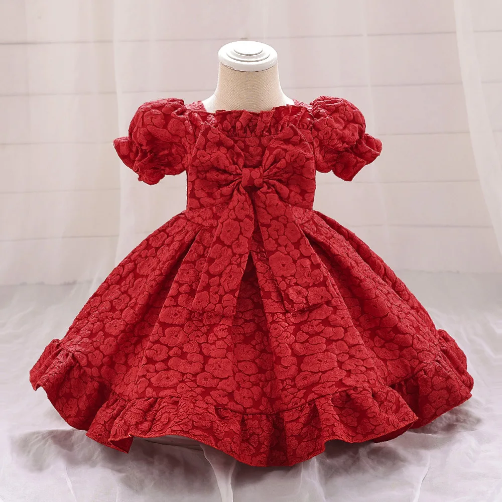 

Girl Princess Red Short Tutu Dress Infant Toddler Vestido Puff Sleeves Ballgown 1St Birthday Party Pageant Baby Clothes 6M-24M