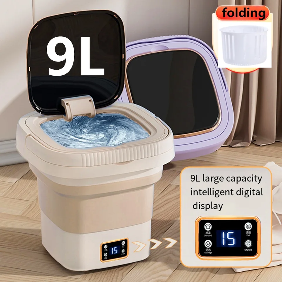 Machine à laver portable pliante avec essoreuse, 6L, 11L, sèche-linge pour  vêtements, voyage, maison, sous-vêtements à ultrasons, chaussettes, mini  laveuse, 110V, 220V - AliExpress