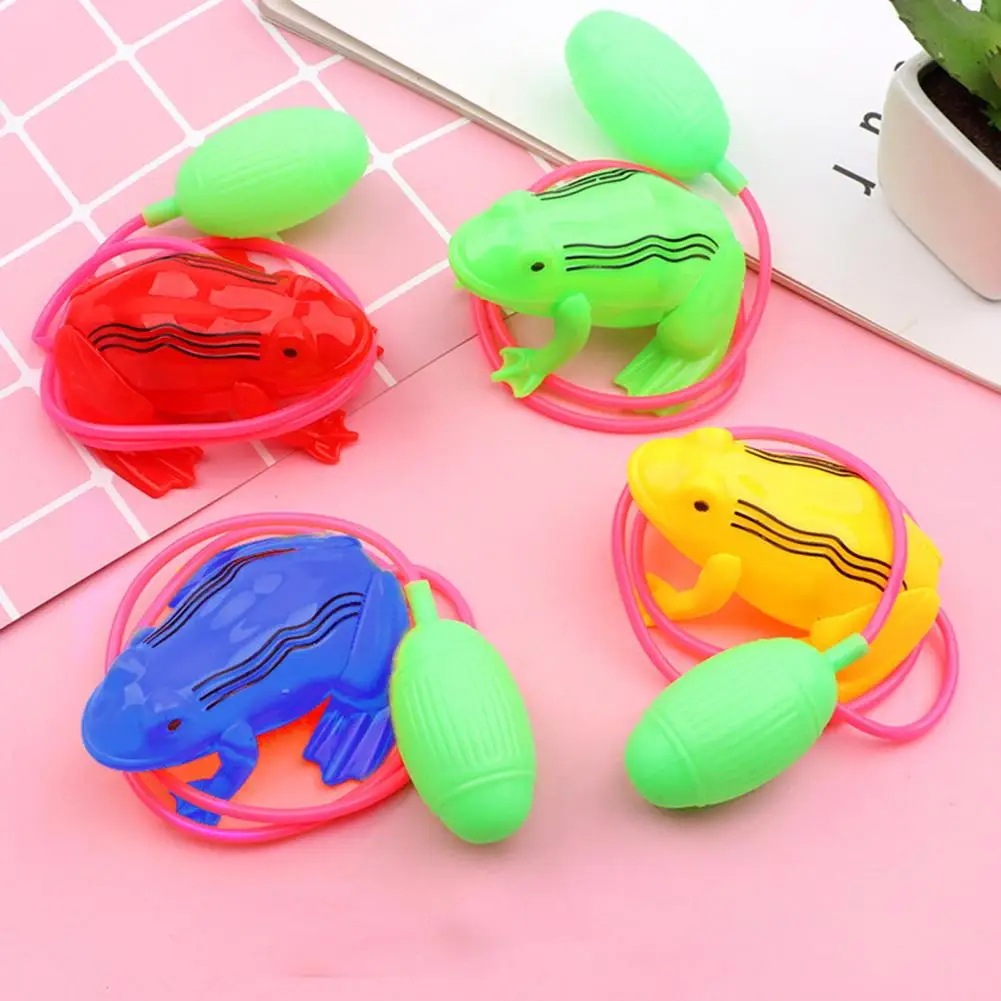 3Pcs Jumping Frog Toy Funny Line Control Plastic Air Powered Bounce Crocodile/Horse Childhood Toy for Kids 4