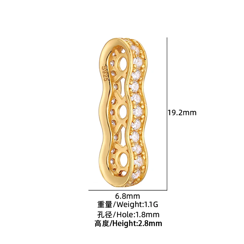 S925 Sterling SIiver 2 3 4 hole spacers separator bar, multi row Bracelet separator DIY jewelry making materials wholesales SZ24 3