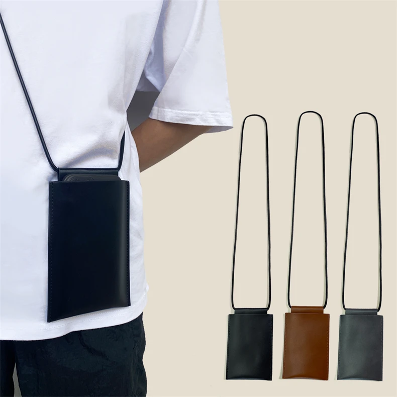 Weiche Leder Gläser Lanyard Hängen Hals Clip Gläser Taschen Frauen Mann Mode Tragbare Brillen Fall Sonnenbrille Schutz Abdeckung – Detail 3