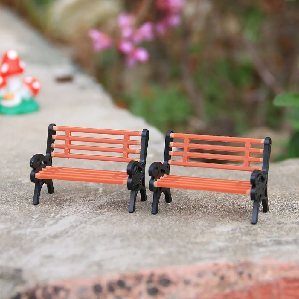 

Miniature Bench Chair Figurines Resin Crafts Micro Landscape Model Mini Garden Decor DIY Home Ornament Doll House Accessories