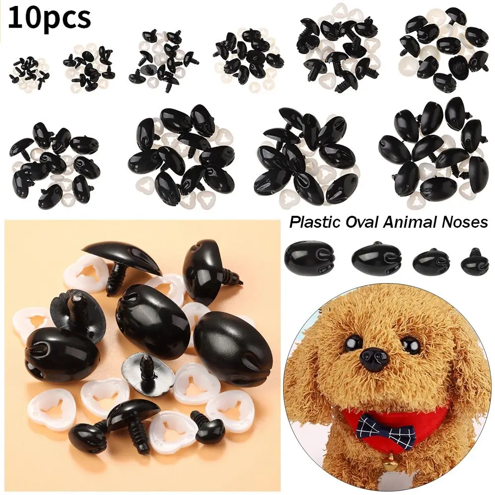 

10pcs Craft Bear Buttons Toys DIY Tool DIY Doll Noses Dolls Accessories Oval Nose Safety Noses Parts