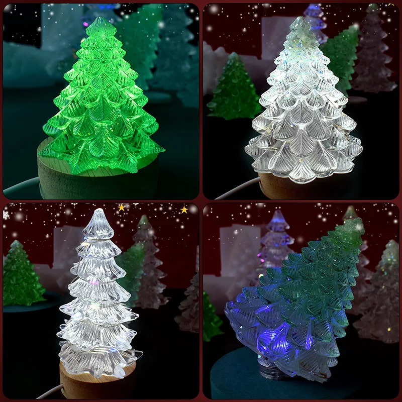 Stampi per candele per albero di Natale 3D Stampo in silicone per