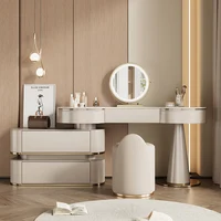 Coiffeuse moderne en bois pour chambre à coucher, meuble de rangement, table de maquillage avec miroir pour chambre principale 2
