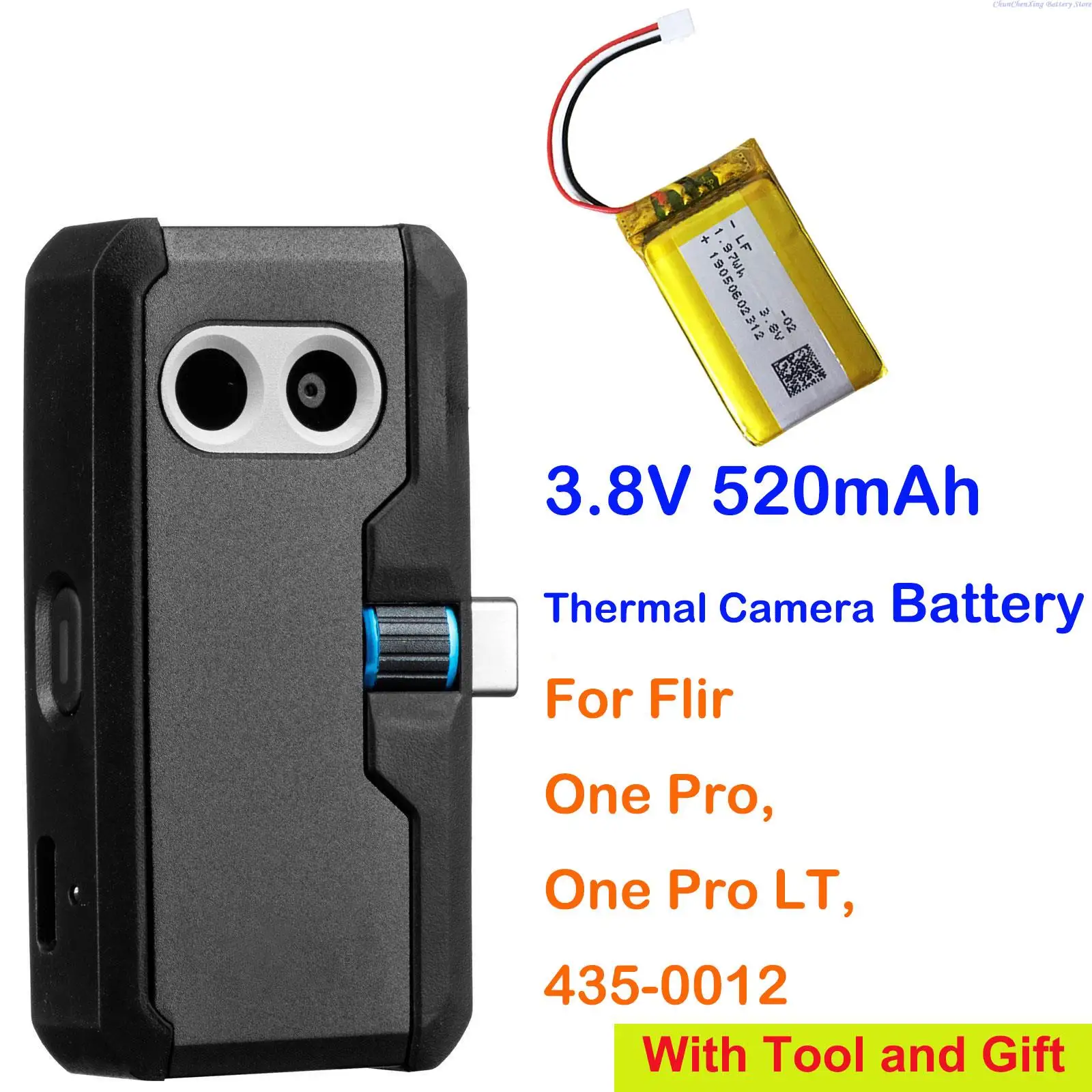Аккумулятор для термокамеры ALLCCX 520 мАч SDL702035, LF602035-02 для Flir One Pro, One Pro LT, 435-0012