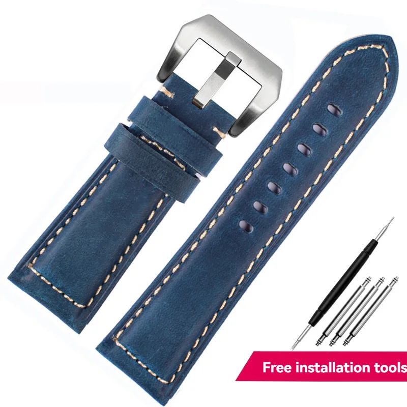 Premium Genuine Cowhide Nubuck Leather Strap Bracelet Watchband