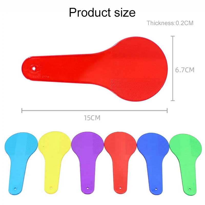 Physics Experimental Equipment 6pcs Color Paddles Physics Teaching Aids Transparent Plastic Optics Color Filter Plate Science Educational Student Rewards TMZ