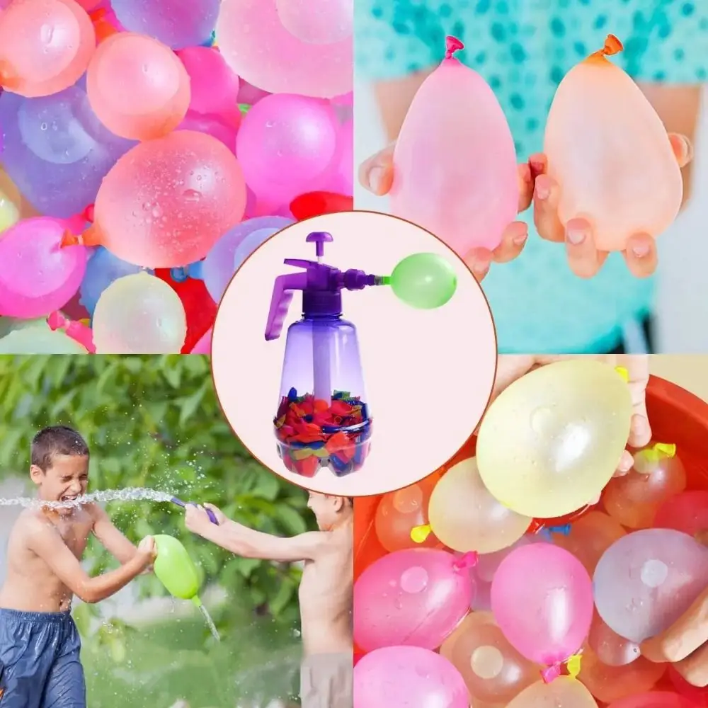 Portable Air Water Bomb Balloon Pump With Balloons For Kids Party Outdoor Toy Balloons (Pump and Balloons Random Color) 5