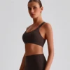 Solid Color Women Cross Back Fitness Sport Bra High Strength Tight Top Comprehensive Training Gym Yoga Underwear With Chest Pad 6
