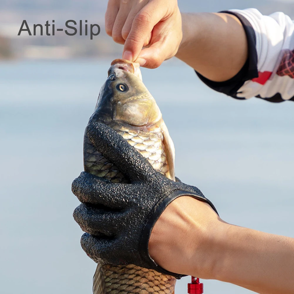 

Glove With Magnet Hook Fishing Gloves With Magnet Release Catch Fish Hunting Latex Gloves Puncture Resistant Non-slip RH/LH