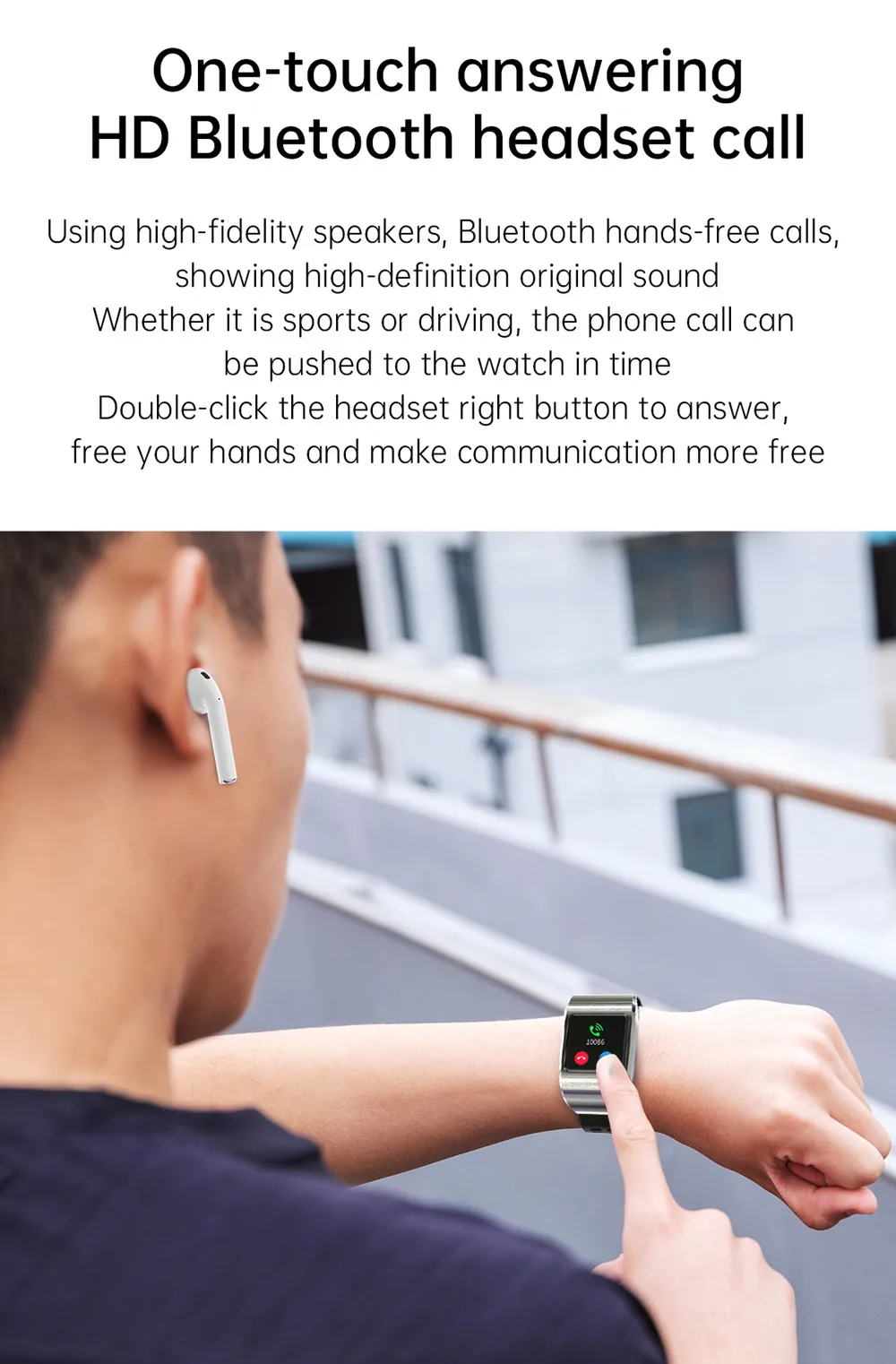 G36 New Smart Watch TWS Bluetooth Headset 2 In 1 Full Touch Screen 1.3 Inch Waterproof Sports Fitness Men Wristband Heart Rate
