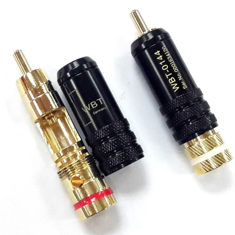 1 Pair RCA Connector Connectors Male Signal Line Plug WBT 0144 RCA Plug Lotus Head Copper RCA Plug Connectors Approx.53mm