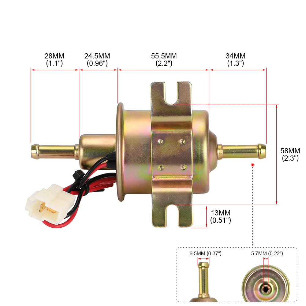 12/24V HEP-02A Universal Electric Fuel Pump Low Pressure Bolt