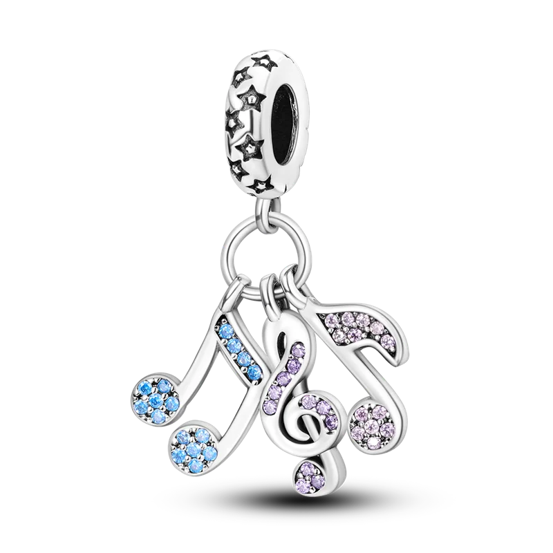 Sterling Silver Playful Charm Beads Bracelet Dangle DIY Jewelry